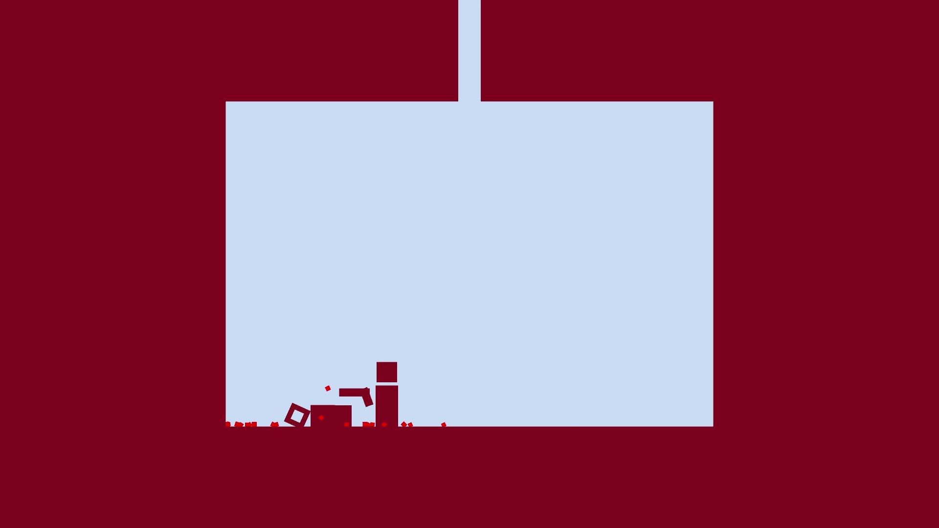 A minimal 2D character holding a gun, standing over the body of their opponent.